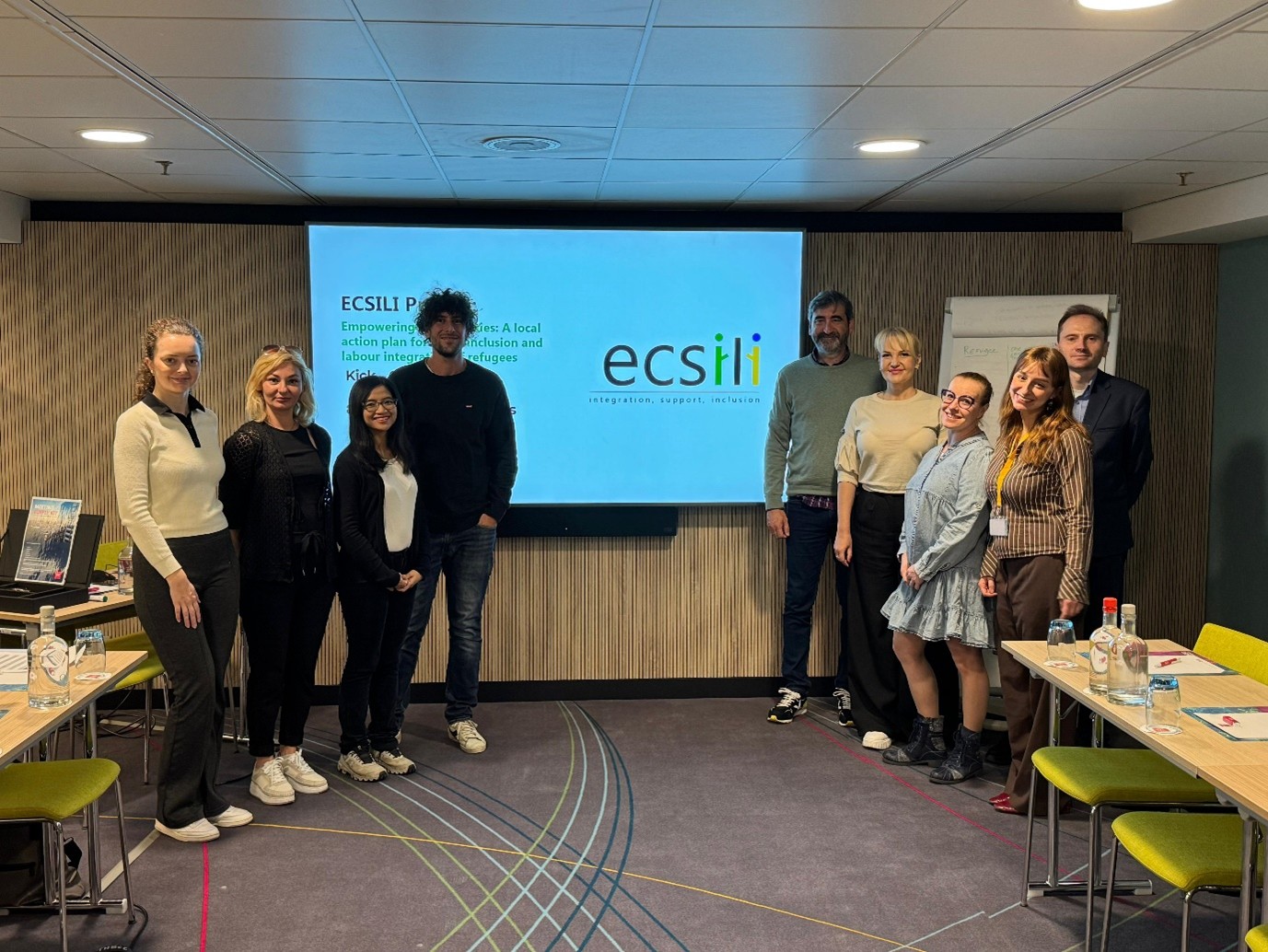 Colleagues posing at the ECSILI Kick-Off Meeting