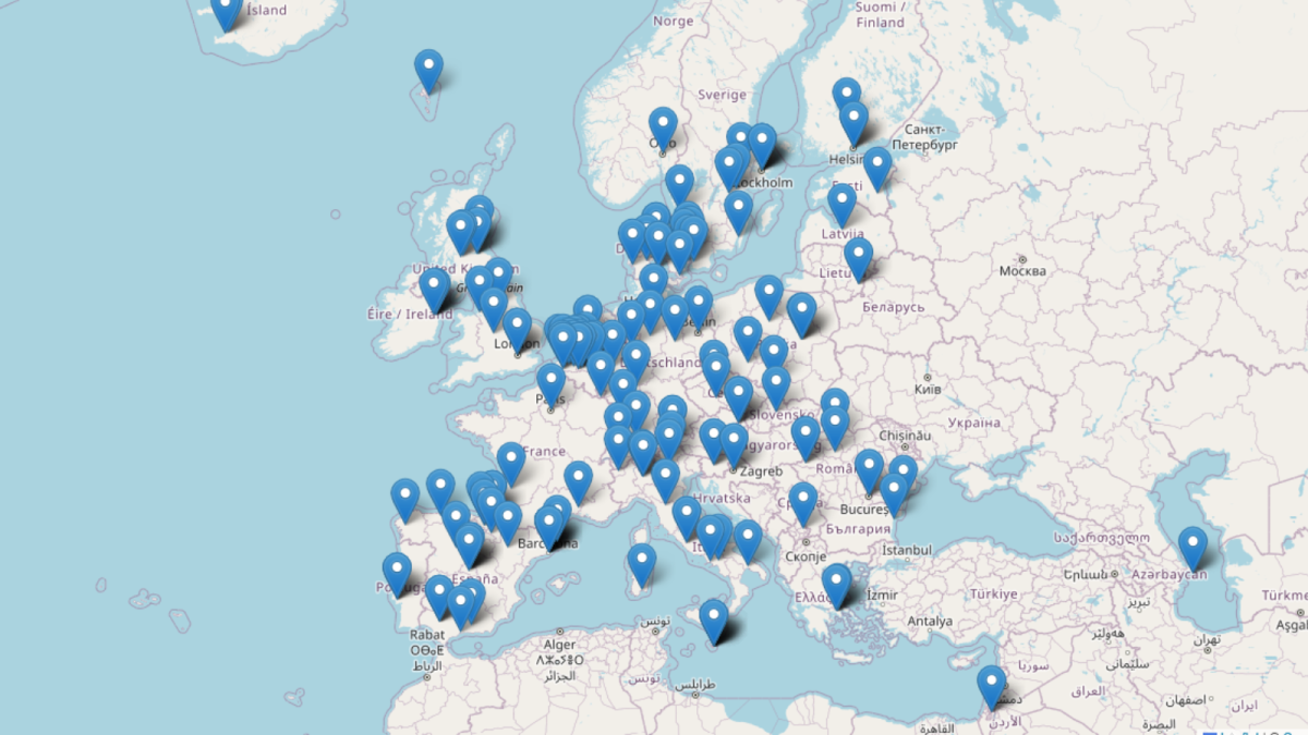 map showing ESN members