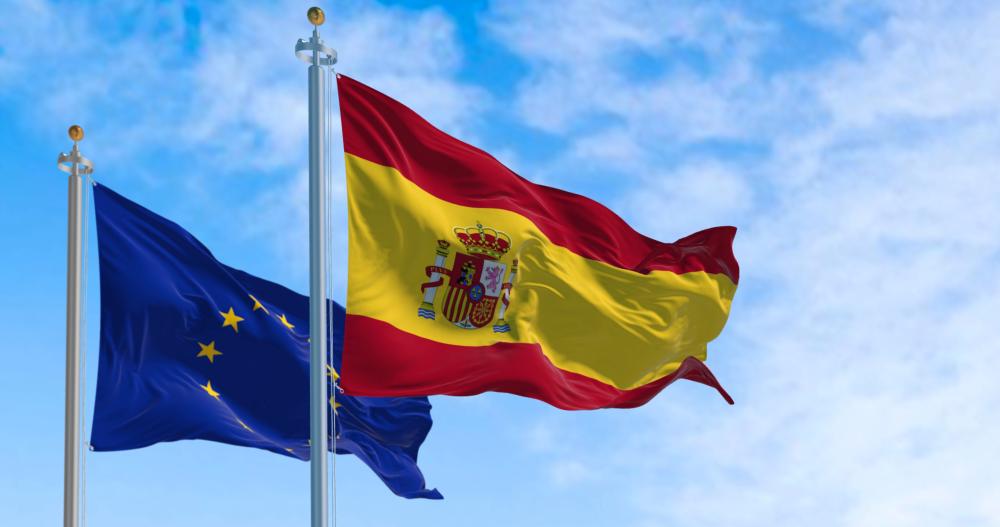 Spanish and EU flags