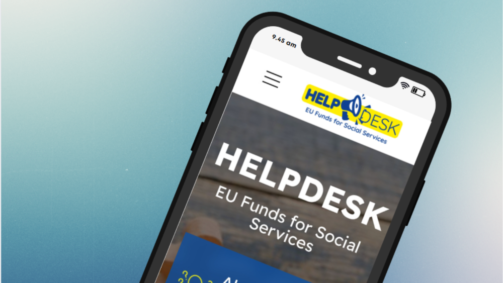 EU helpdesk for social services website on mobile phone