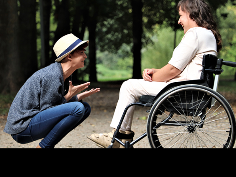 woman in a wheelchair